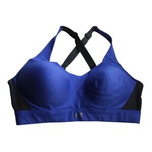 NWOT Under Armour High Impact Sports Bra Racer Back Blue Black XL